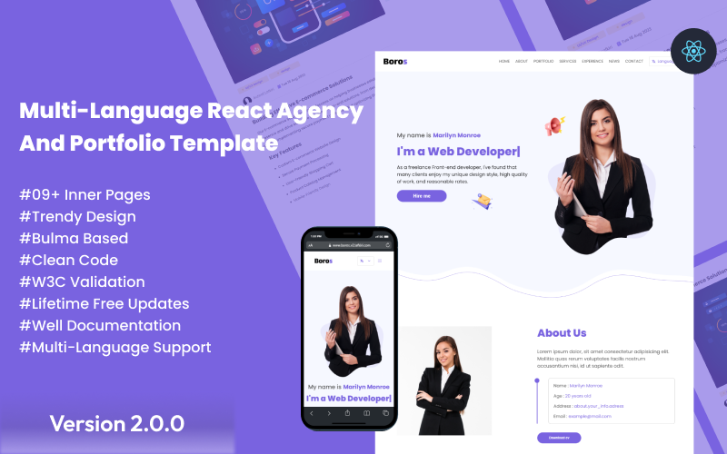 Boros – Portfolio Multi-Language Creative React Template