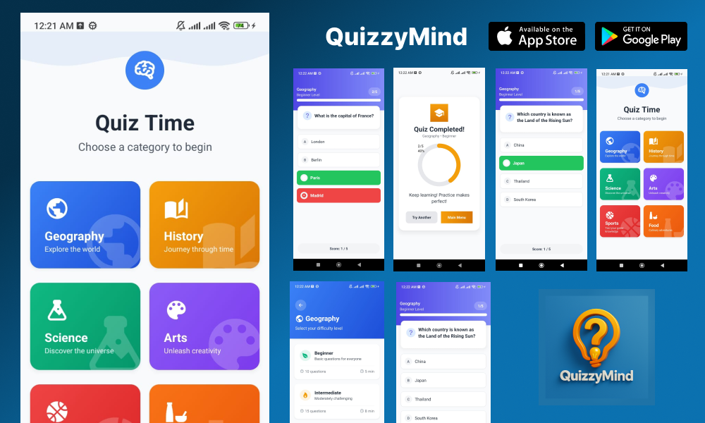 QuizzyMind - React Native Quiz Game App